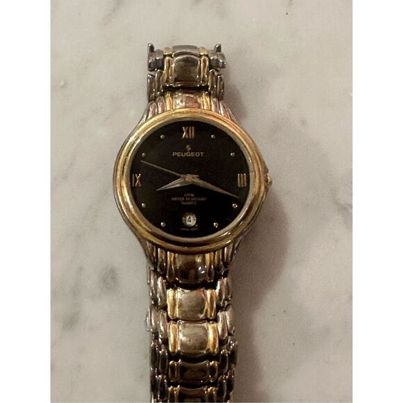 Vintage Peugeot Women\'s 132M Gold Tone Bracelet Watch with Date main image 5